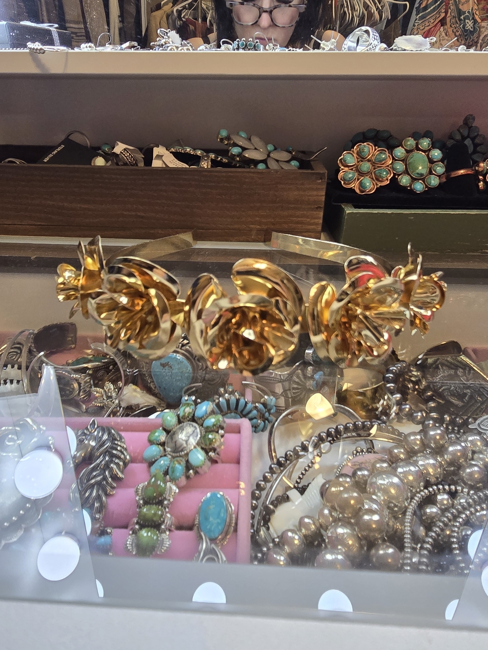 Gold Floral Metal Headband for Women